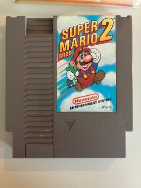 Nintendo Super Mario Bros. 2 NES Cartridge - Gray with Colorful Label